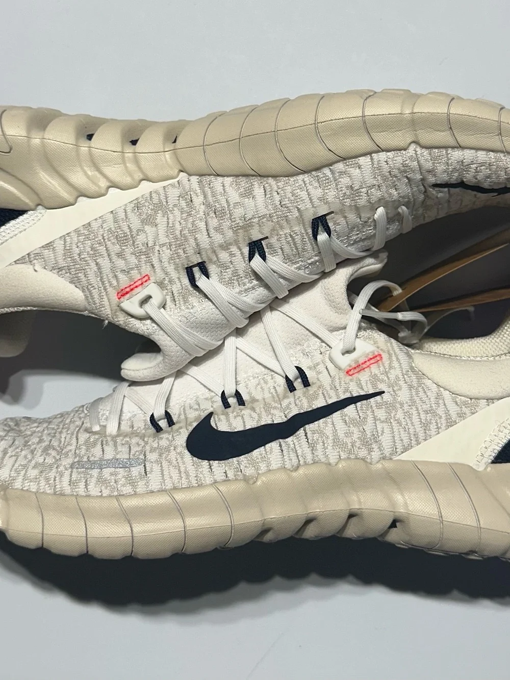 Nike Free Run 5.0 Next Nature White Obsidian Oreowood Running Shoes Mens Sz 10